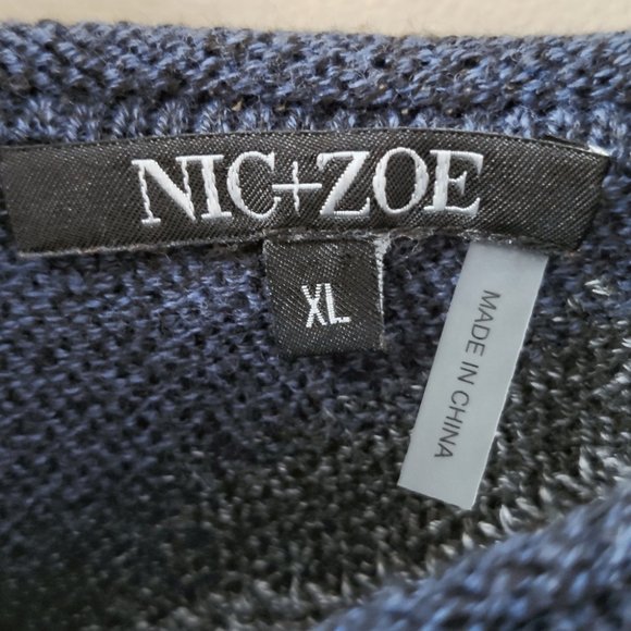 Nic+Zoe Party City Zipper Versatile Sweater Blue - Picture 12 of 12
